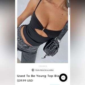 NWT black white fox used to be young tank size medium